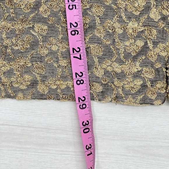 Vintage DVF Diane Von Furstenberg Color Authority Gold Velvet Burnout Shirt M - Picture 12 of 13